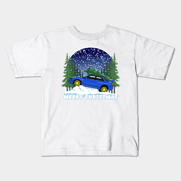 Impreza WRX STI Christmas Kids T-Shirt by HSDESIGNS